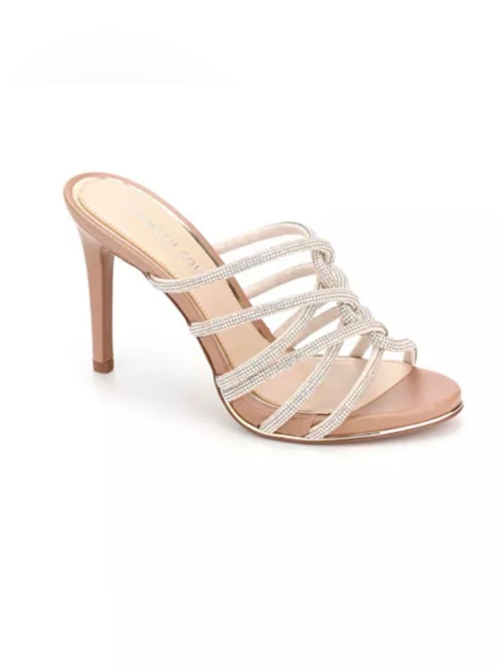 Kenneth Cole Brooke Twist Silver Crystal Stiletto Mules | Sz. 8.5 (NWB) - Picture 2 of 9